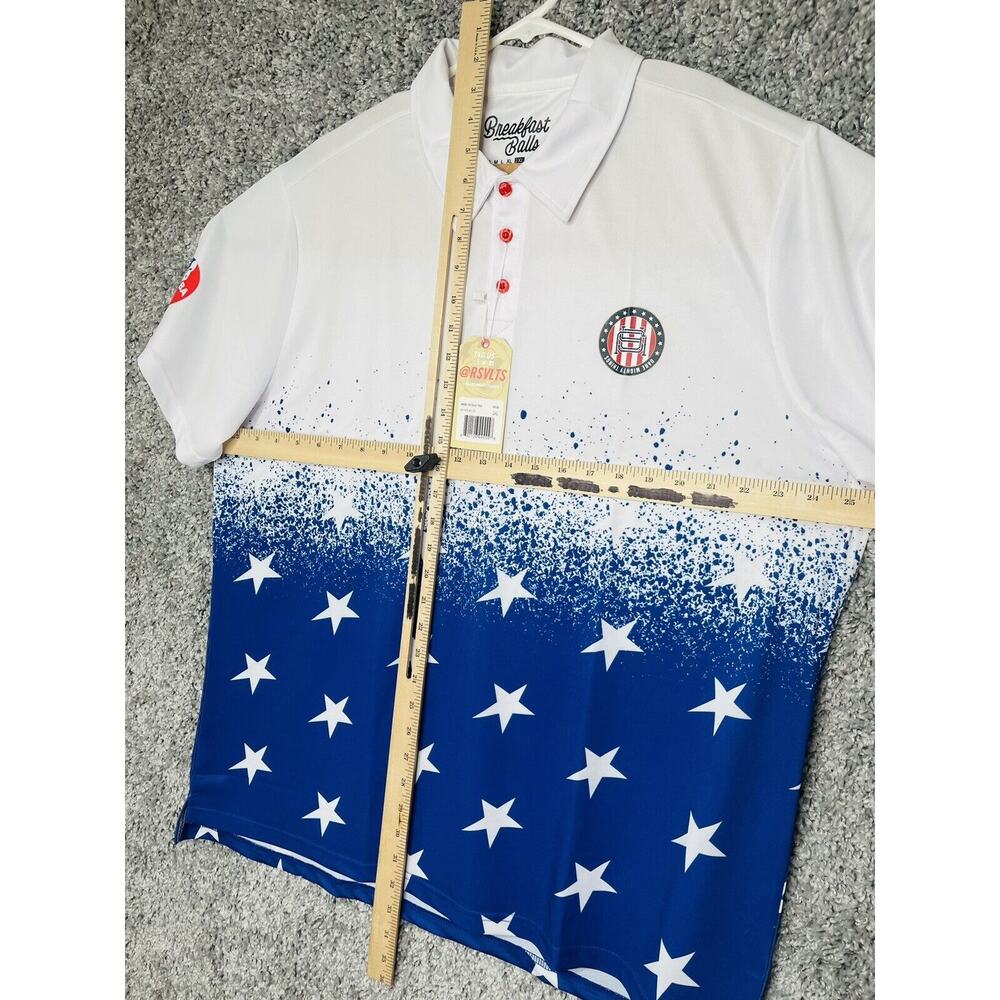 Men's RSVLTS NWBA Shirt Polo Ace Ol Glory 2XL Breakfast Balls Polyamide